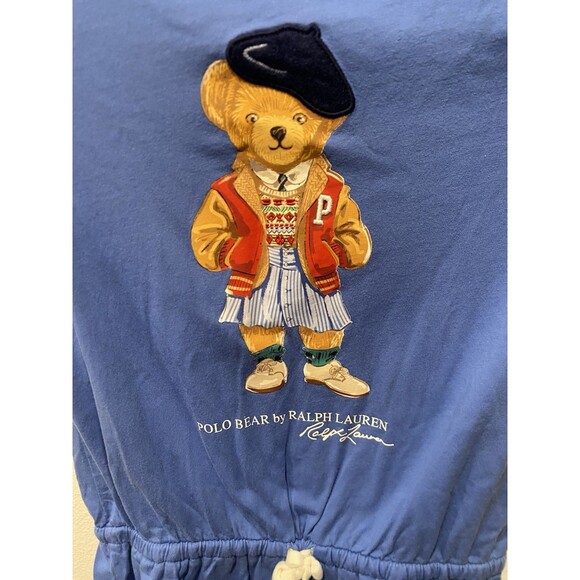 Polo Ralph Lauren Little Girls Polo Bear Cotton Jersey Dress Sz M 8-10 Years old - Picture 8 of 9